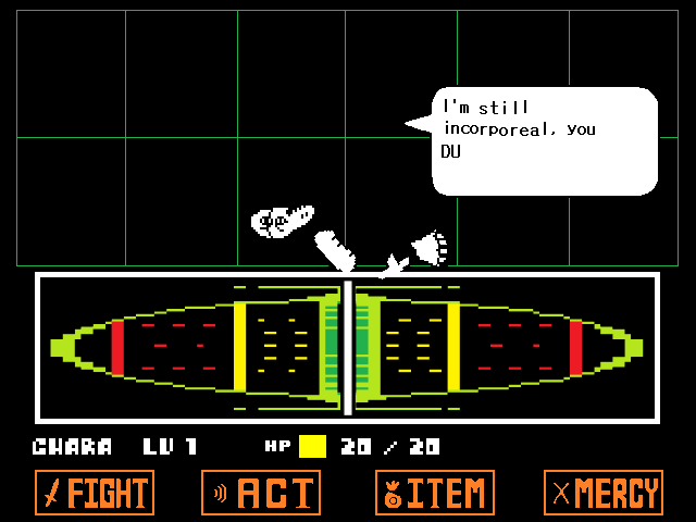 The Mad Dummy fight in DELTARUNE Fight Simulator: the battle box and the party