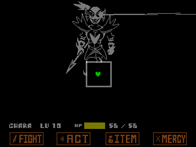 The Undyne the Undying fight in DELTARUNE Fight Simulator: the battle box and the party
